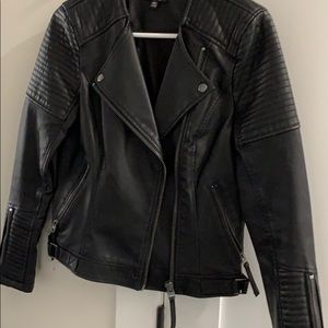 topshop faux leather bomber